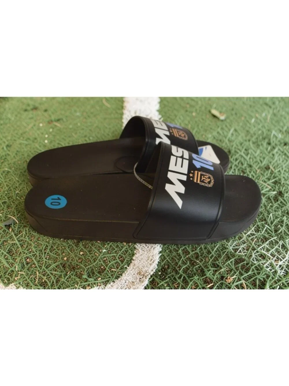 Official AFA Argentina Lionel Messi #10 Slides Sandals Size 10 Black NWOT